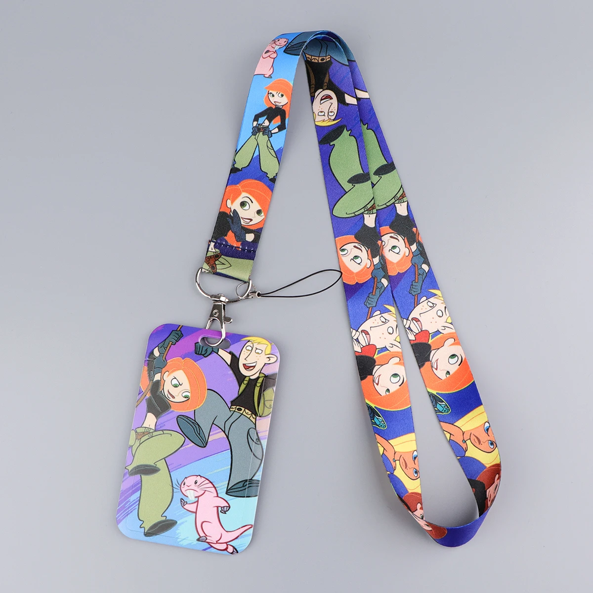 

LX1319 Cool Cartoon Girl Lanyard Keychain ID Credit Card Cover Pass Mobile Phone Charm Neck Straps Badge Holder Key Accessories