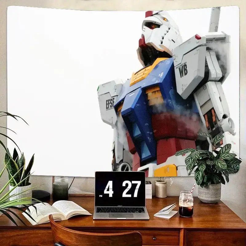 1 шт., гобелен с роботом в стиле Gundam EFSF WB, красочные панели, настенное искусство, деревянный фон для стола, гобелен для спальни, гостиной, офиса