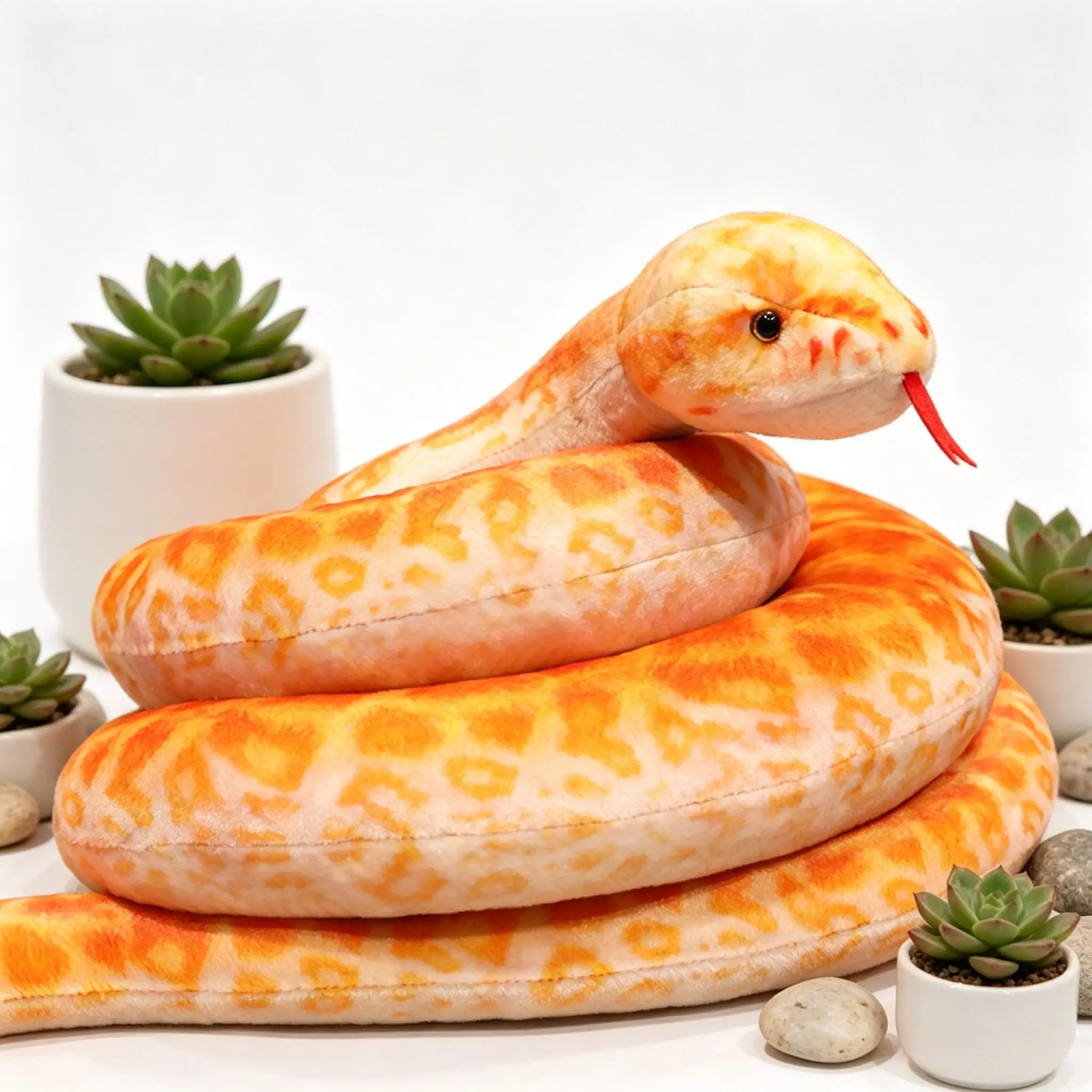 Cute Simulation Snake Plush Toy Lifelike Soft Corn Snake Rattlesnake Stuffed Doll Prank Decor Birthday Christmas Gift Boys Girl