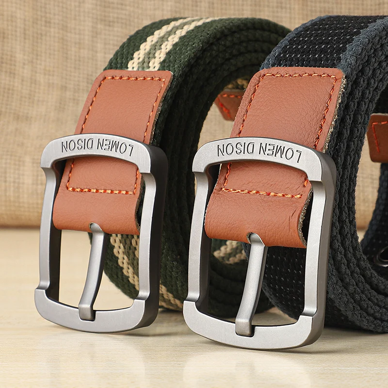 Pin-buckle canvas waistband men's and women's belts students' Korean version belts casual business belts