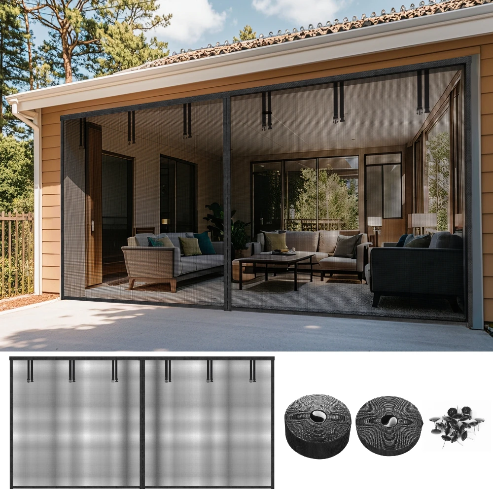 magnetic-door-screen-mosquito-net-custom-size-summer-anti-insect-mesh-automatic-closing-curtain-garage-door-curtain-16x7ft