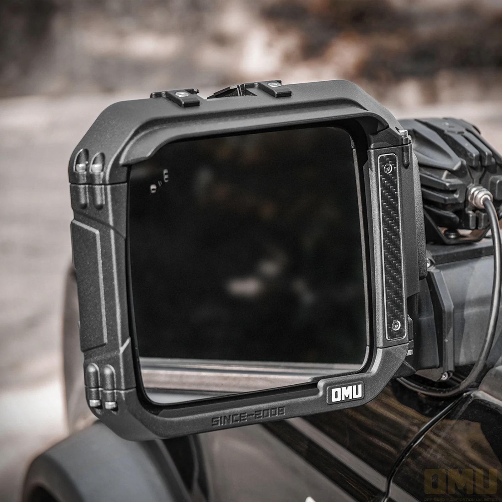 OMU Genesis Series Aluminum Rearview Mirror Rain Shield Frame Rain Eyebrow For Ford Bronco / Bronco Raptor 2021-2026