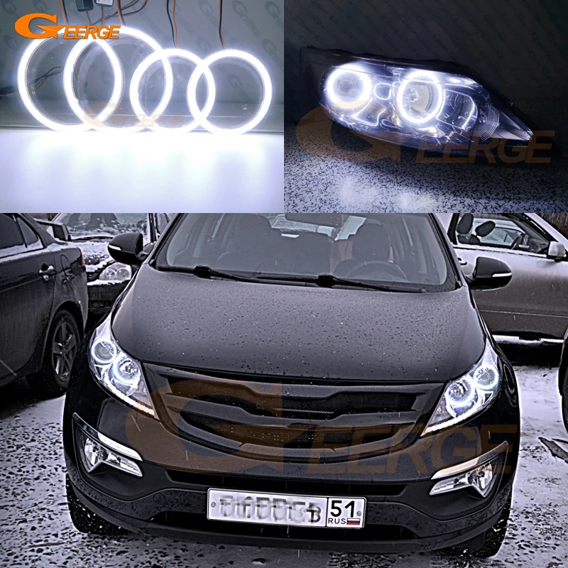 

For Kia Sportage 3 SL 2010 2011 2012 2013 2014 2015 Day Light Excellent Ultra Bright COB Led Angel Eyes Kit Halo Rings