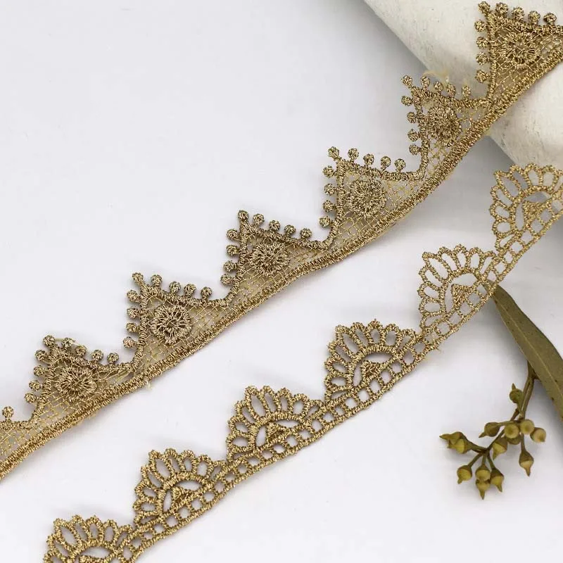 

1Lot/30Yds Barcode Lace Gold Thread, Water-Soluble Embroidery Laces Lolita Fashion Clothing Dress Accessories
