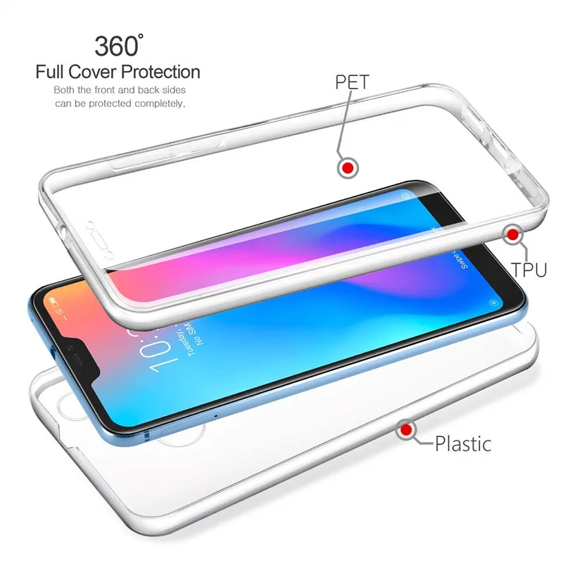 360 Degree Case For Xiaomi Redmi Note 10 7 6 Pro Redmi 7A 6A X3 11Pro Mi 9T A3 8 9 Lite  Full body Touch Screen Cover