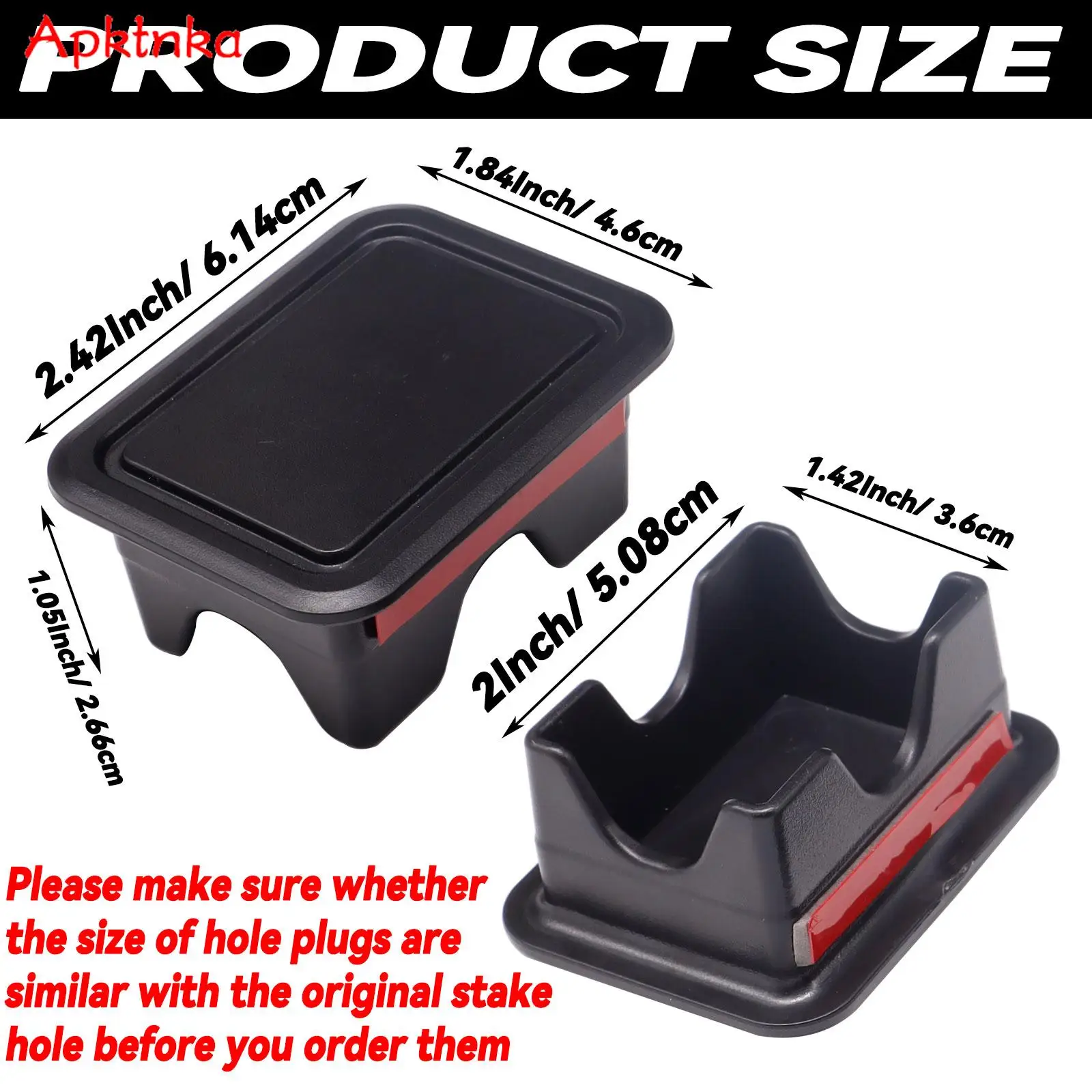 Juego de 2 cubiertas de bolsillo para estaca de riel de cama de coche, para Dodge RAM 1500 2500 3500 2019 + tapas de cubo para camioneta, accesorios para enchufe de orificio de riel