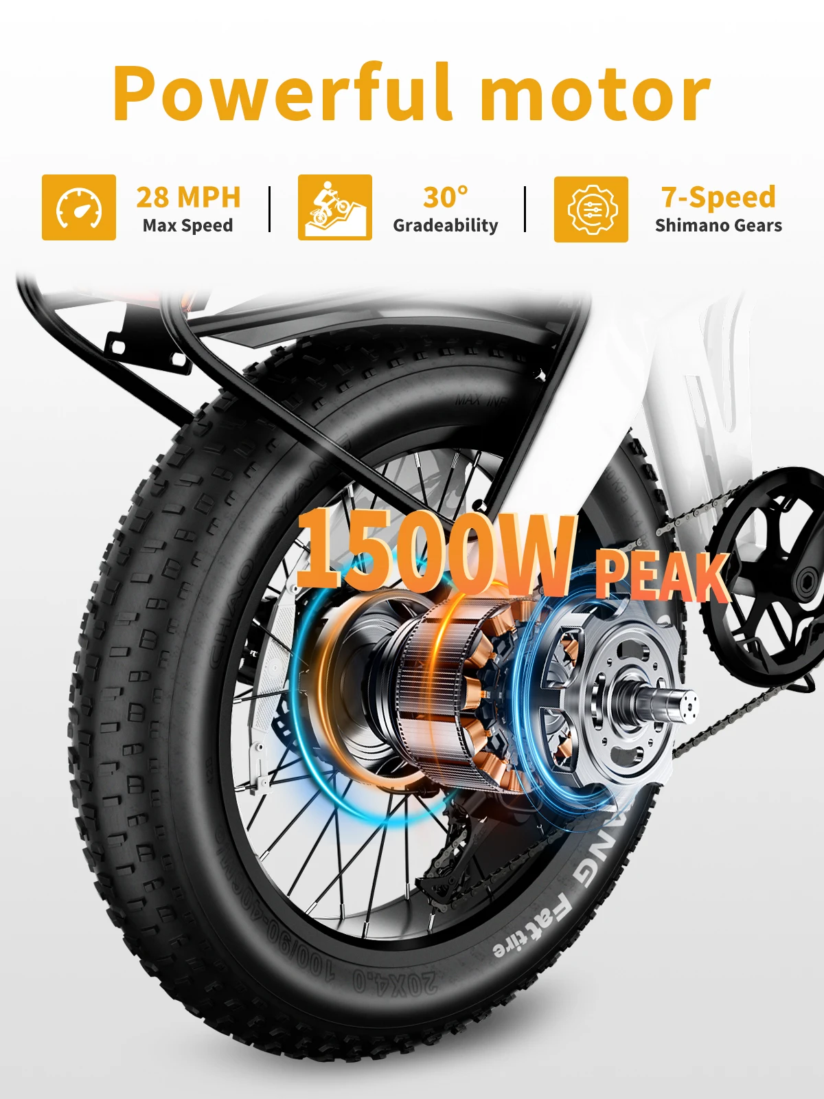 Luckep X1 Lite Bicicleta elétrica dobrável para adultos com motor de pico de 1500 W, 28 MPH60 milhas, 15AH 20 x 4,0 Pneu gordo Ebike com NFC