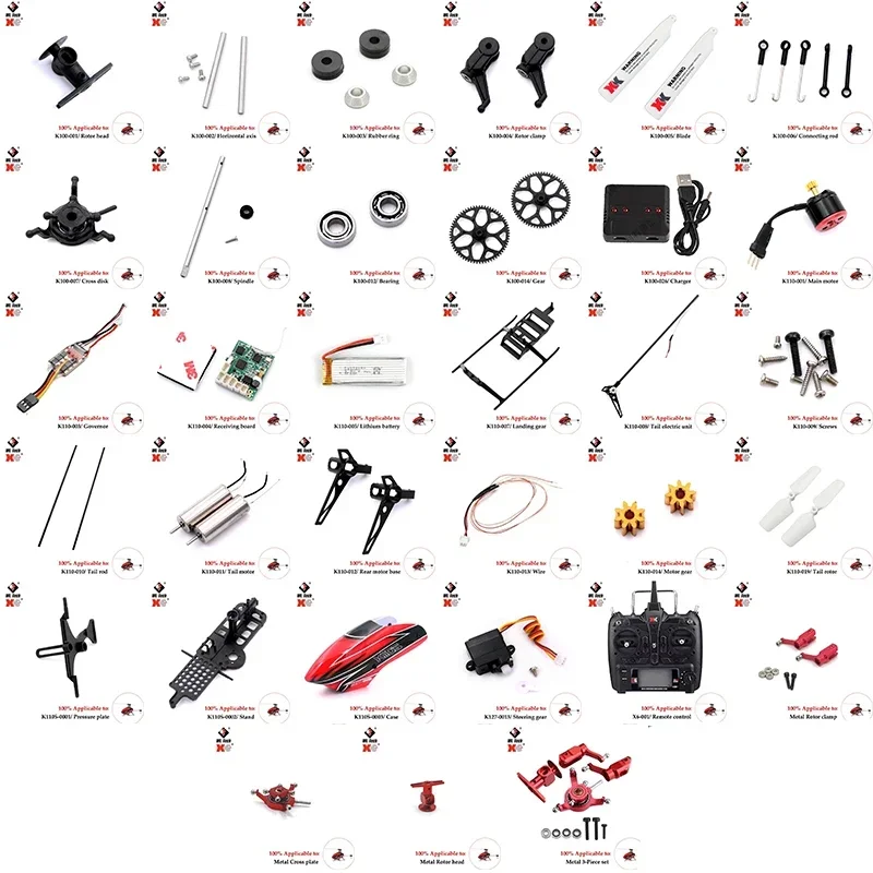 Wltoys XK K110S K110 V977 RC Helicopter Accessories - Brushless Motor Blade Gear ESC Receiver Main Gear Blades Shaft Servo Parts