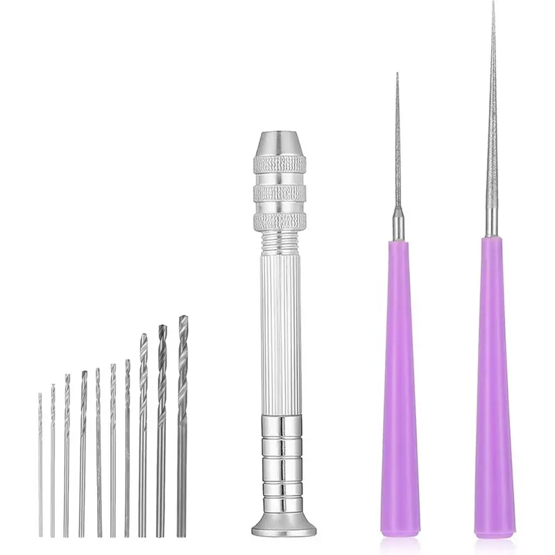 

【Ship Within Micro Drill& Handle Included 13PCS Tipped Bead Reamer For Jewelry Making, Tipped Hole Enlarger Beading Tool