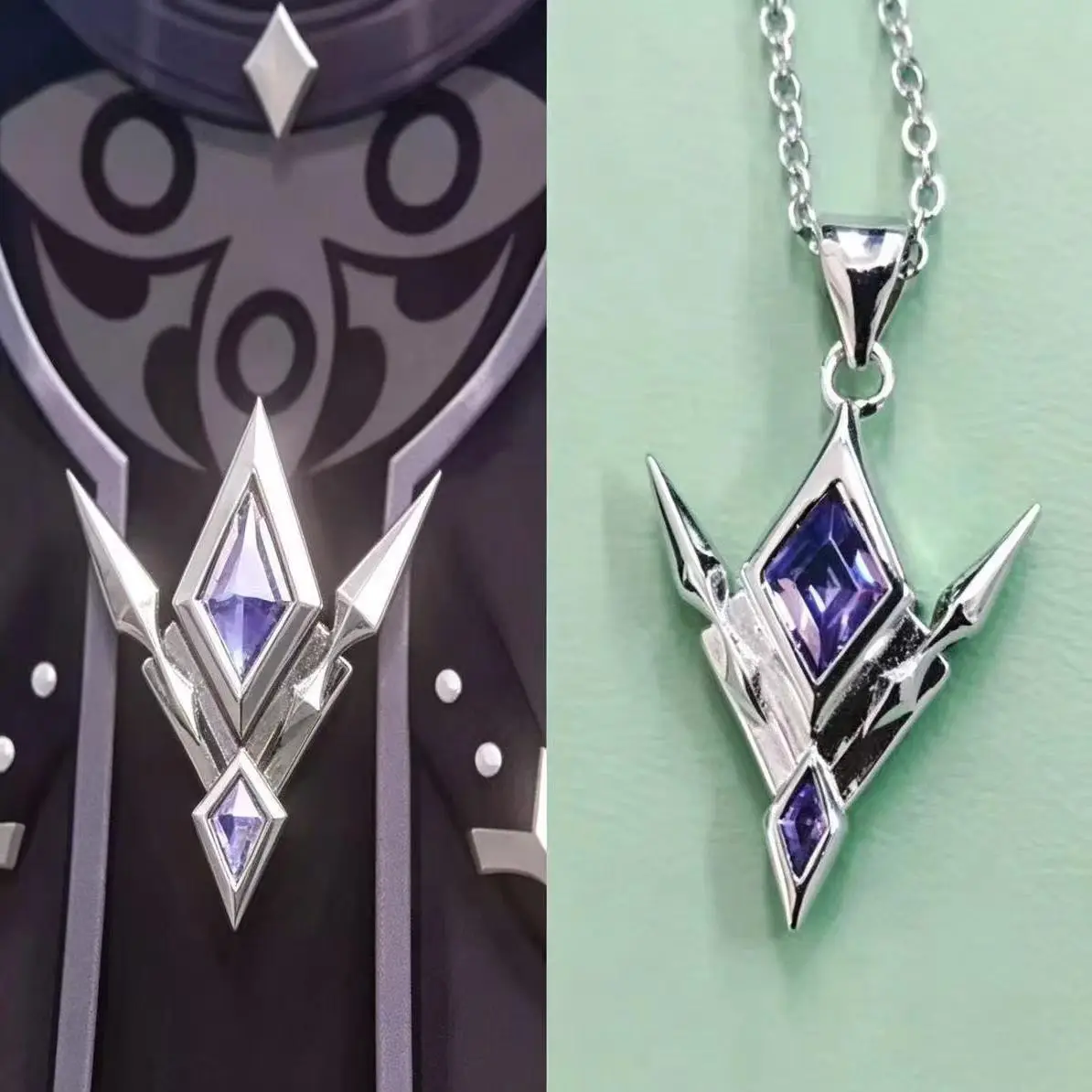 Genshin Impact Pantalone Regrator Fashion Anime Necklace Cosplay Pendant Necklaces Halloween Cosplay Jewelry Souvenir Gifts