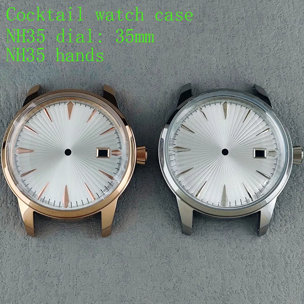 

NH35 Watch Assembly Accessories Mechanical Case Cocktail Men's Watch Case 40mm Case Bubble Mirror Adaptation NH35/38 Movement