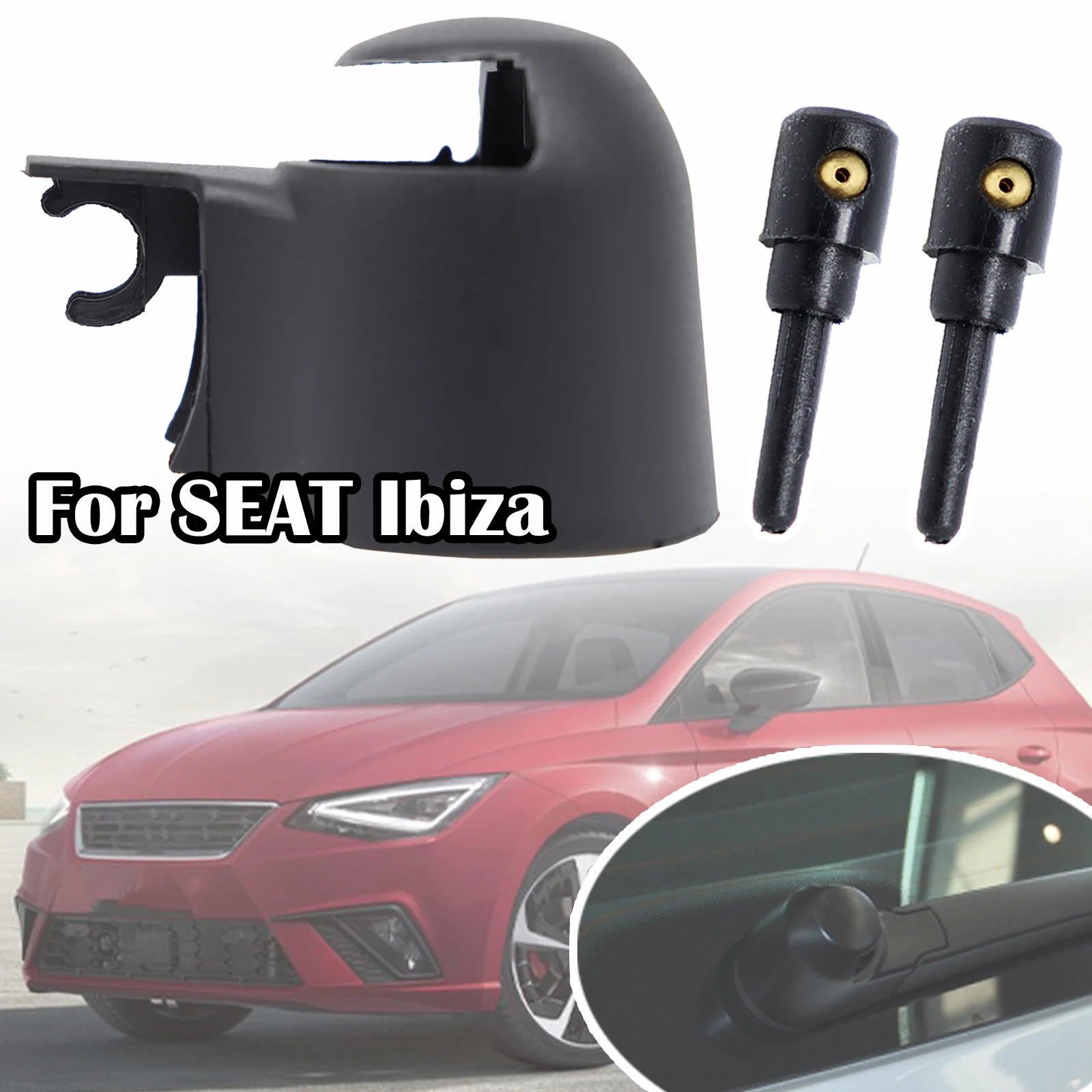 

Rear Windshield Wiper Blade Arm Rocker Bolt Cover Cap Washer Jet Nozzle Kit Replacement For SEAT Ibiza 6P1 6J1 2008 2009 - 2015