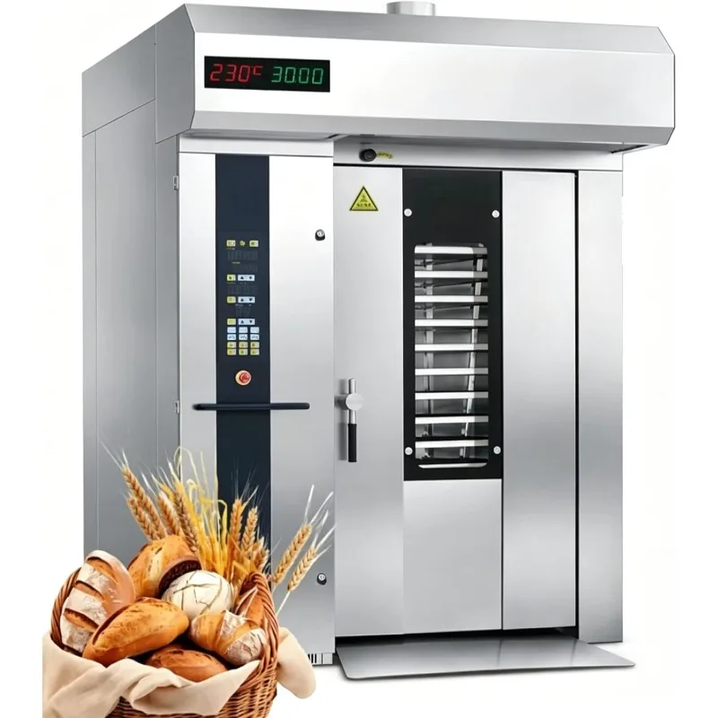 Customized Commercial Multi Rack Bakery Oven, 32 Tray Rotary Rack Oven with Uniform Hot Air and Automatic Rotation