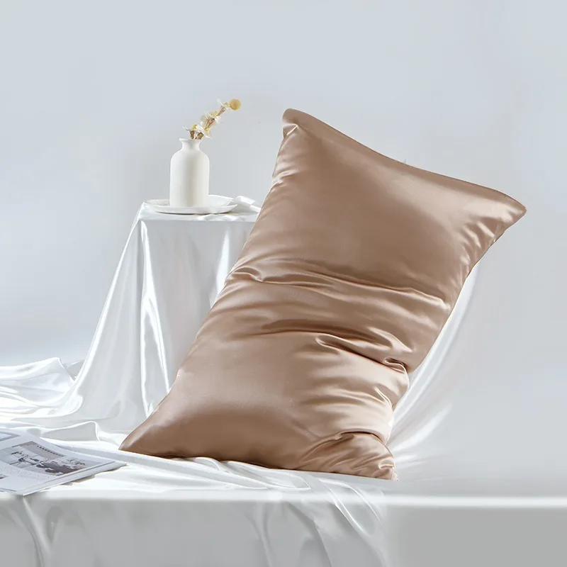 100% Mulberry Silk Pillowcase 19 Momme Double-Sided Silk Zipper Closure Soft Breathable Luxury Silk Pillow Case for Hair Skin