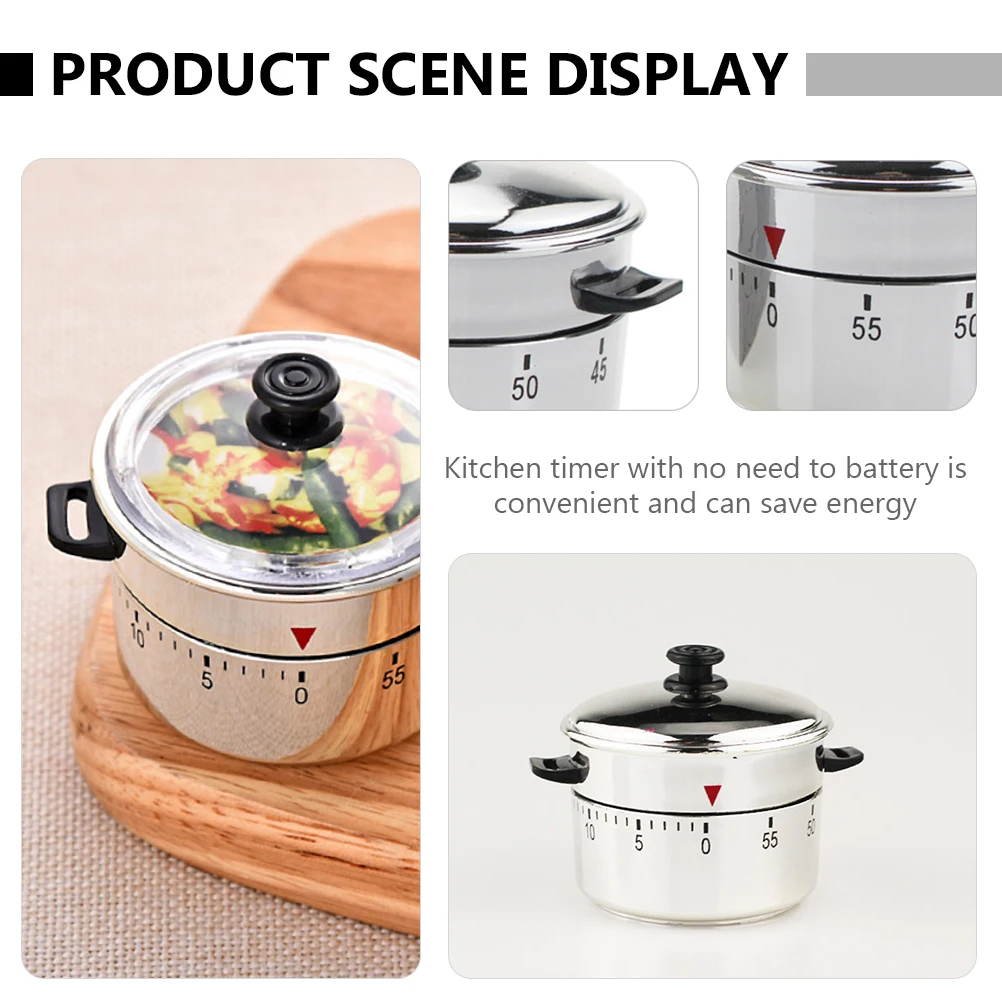 

Mechanical Kitchen Timer Plastic Tool Small Baking Alarm No Needed Great Gift Cooking Durability Lovely Shape Reminder