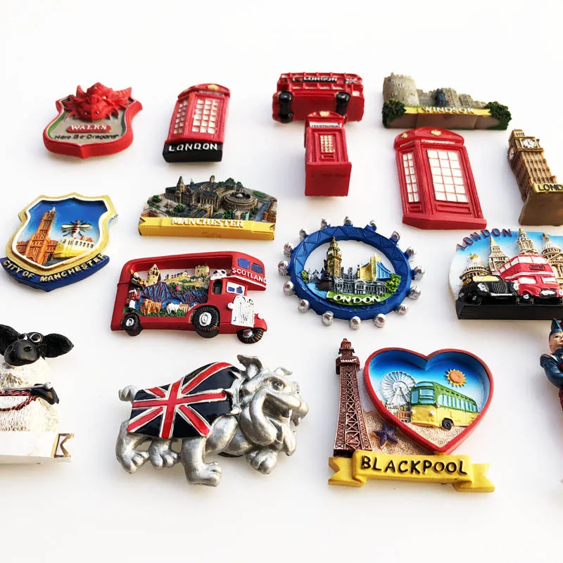 Europe UK England London 3D Fridge Magnets Tourism Souvenir Refrigerator Magnets Sticker Collection Handicraft Decoration