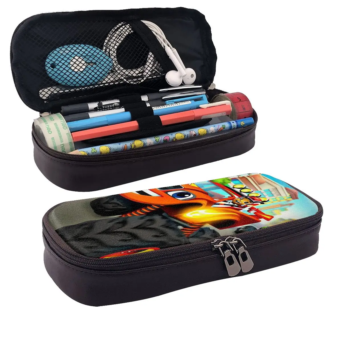 Blaze And The Monster Machines Leather Pencil Case Pencil Pouch Storage Large Capacity Pen Box Pencil Bag for Boy Girl Gifts