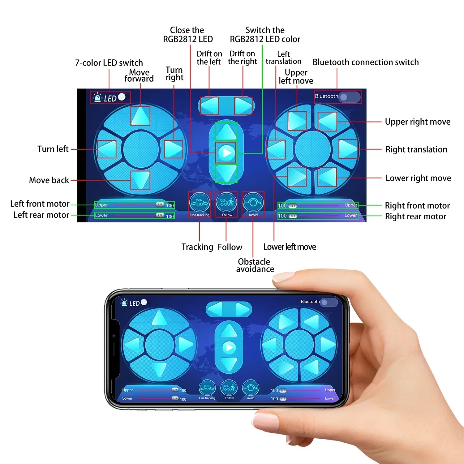 Keyestudio 4WD Mecanum Robot Car Kit Micro:bit V2 STEM Toy con codificación de pitón, Control remoto, funciones inteligentes para educación DIY