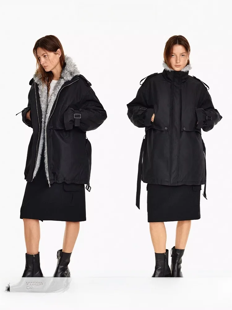 

Age of Ascent Winter Thiened Parka Women's Design Sense Cotton Coat Fur Collar Extreme Cold Proof Warm Cotton Clothing