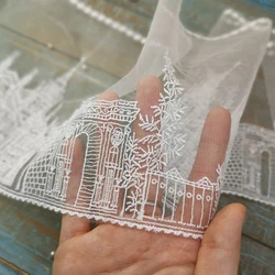 1Yard Princess Castle Embroidery Lace Trim Cheongsam Dresses, Garments, Sewing Accessories, Lace Fabrics 17.3CM Wide