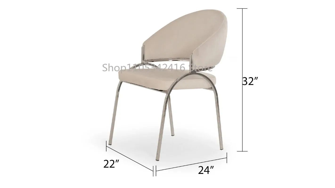 Modern Contemporary Style Ruby Chair with Metal Steel Legs in Beige Finish