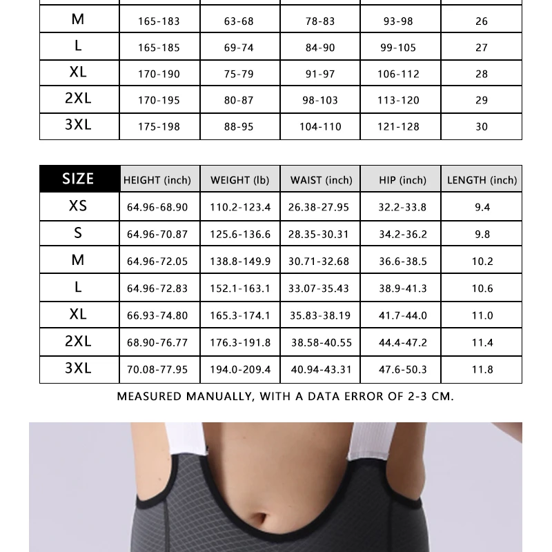 MKEW Herren-Radtrikot-Shorts mit hoher Taille, Sommer-Fahrradshorts mit stoßdämpfendem Polster, MTB-Fahrradbekleidung für bequemen Komfort – Detail 3
