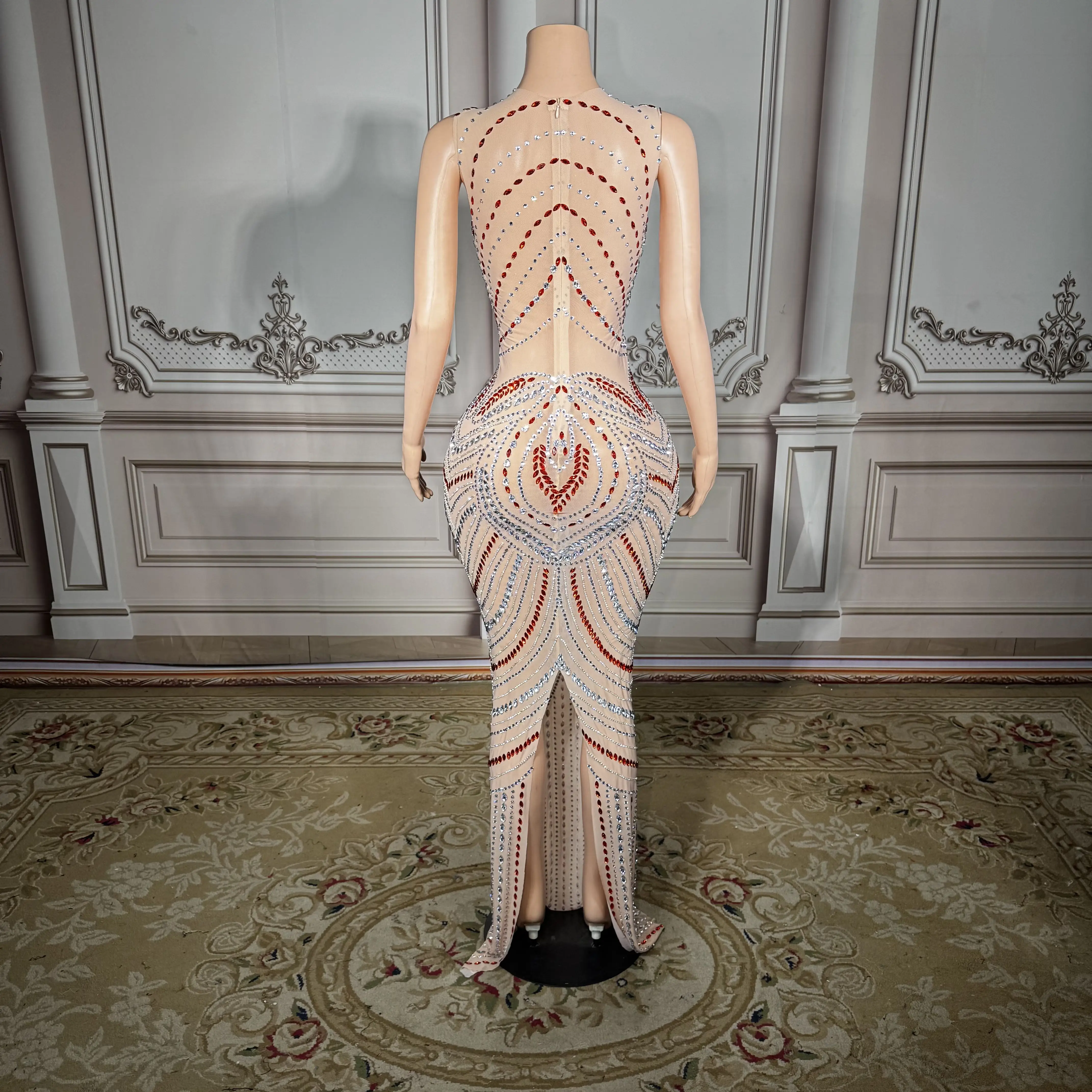 ZD Abito da sera elegante sexy con strass Abito da festa di lusso da donna Abito da ballo scintillante Abito lungo formale 2025 Moda all'ingrosso