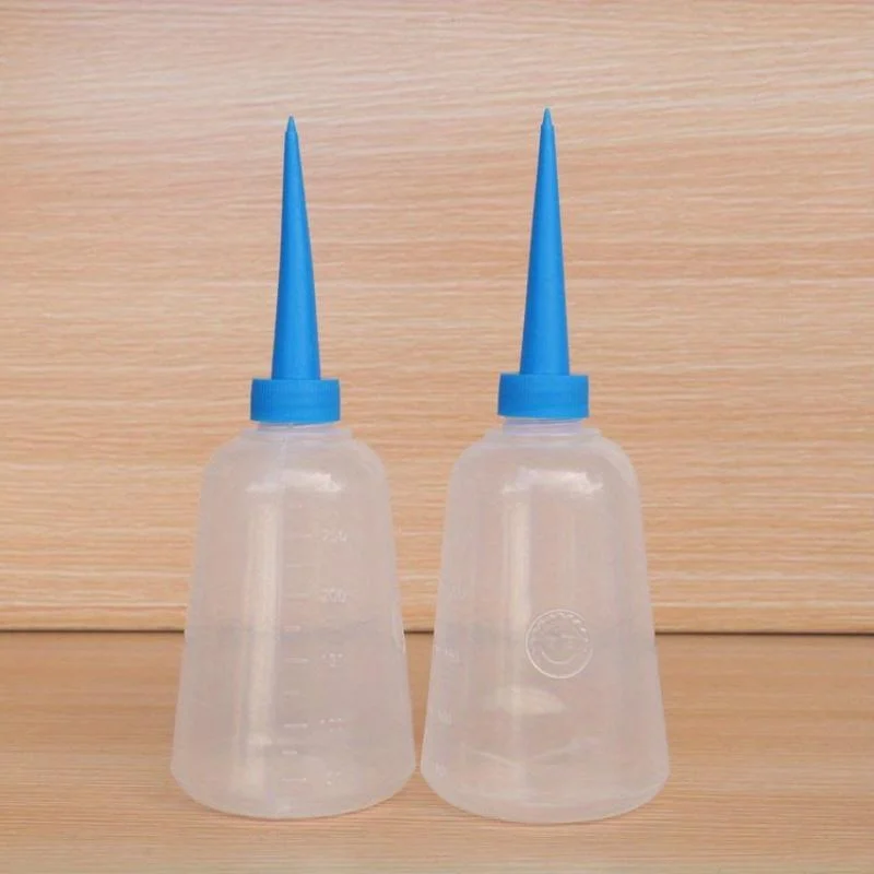 5Pcs 250ml PE Plastic Squeezable Tip Applicator Bottle Refillable Dropper with Needle Tip Caps Oil Bottles