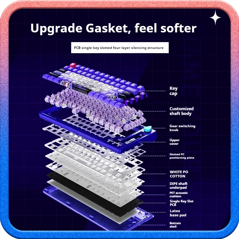 

K600t New Wireless Bluetooth Mechanical Keyboard Rgb Lighting 82-Key Gaming Keyboard Esports Accessories Gift Desktop Computer