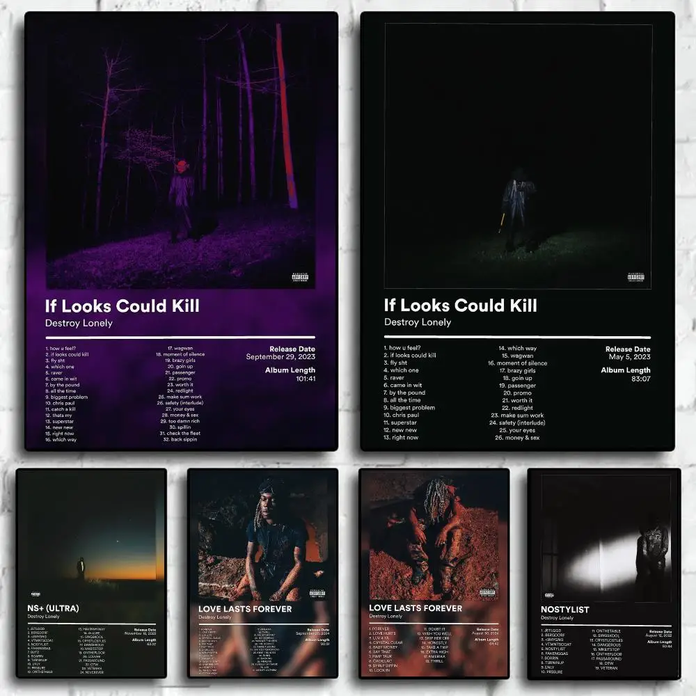 Rapper D-Destroy Lonely Album Cover Poster Trendy Wall Art Aesthetic Room Decor Print Living Room Bedroom Home Decoration