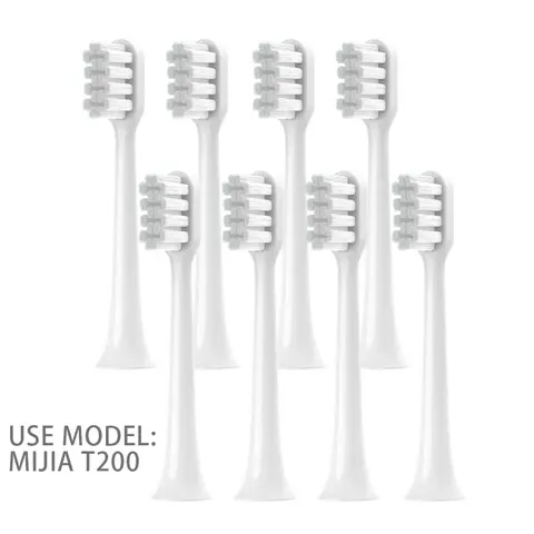 XIAOMI MIJIA T200 화이트 딥 클리닝 전동 칫솔 노즐 소프트 듀폰 브리슬용 8개 교체용 칫솔 헤드