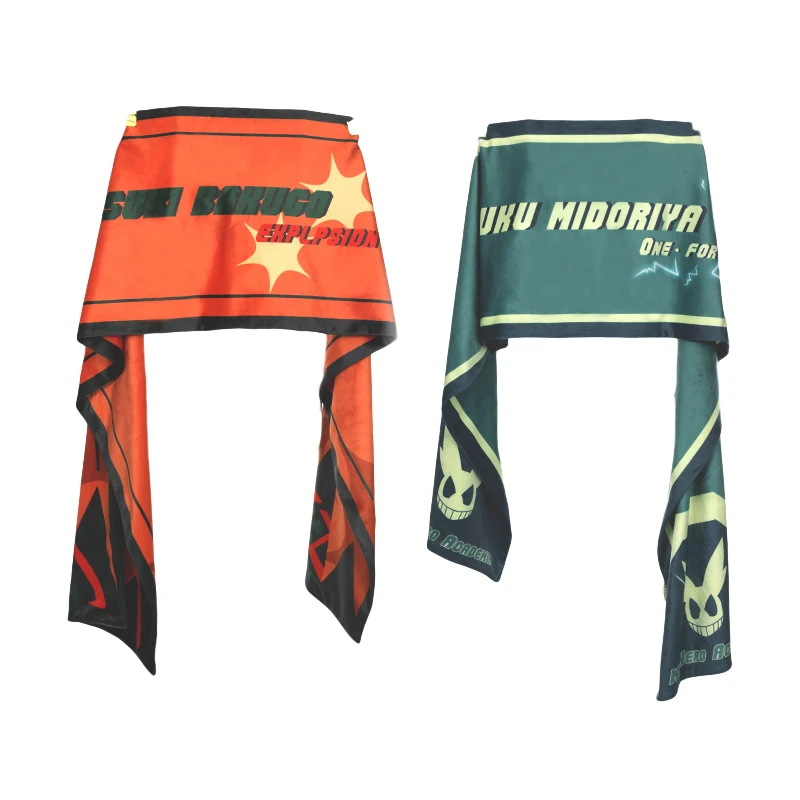 My Hero Academia 유니섹스 미도리야 이즈쿠 바쿠고 카츠키 스카프 중국 애니메이션 스카프 공식 인증