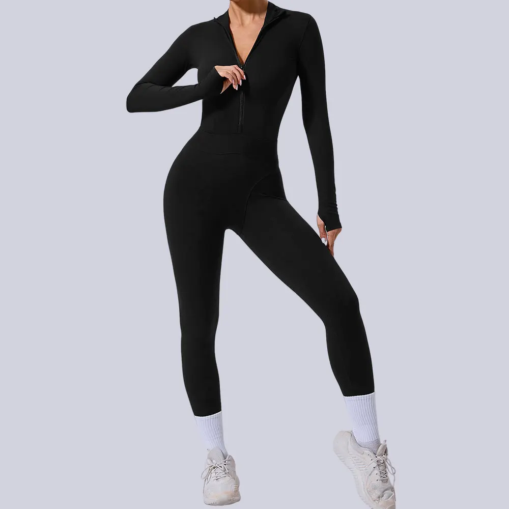 

Summer Zipper Workout Jumpsuit Sports Overalls Women Gym Clothing Running Fitness Suit Gym Tracksuit Push Up Sportswear Yoga Set