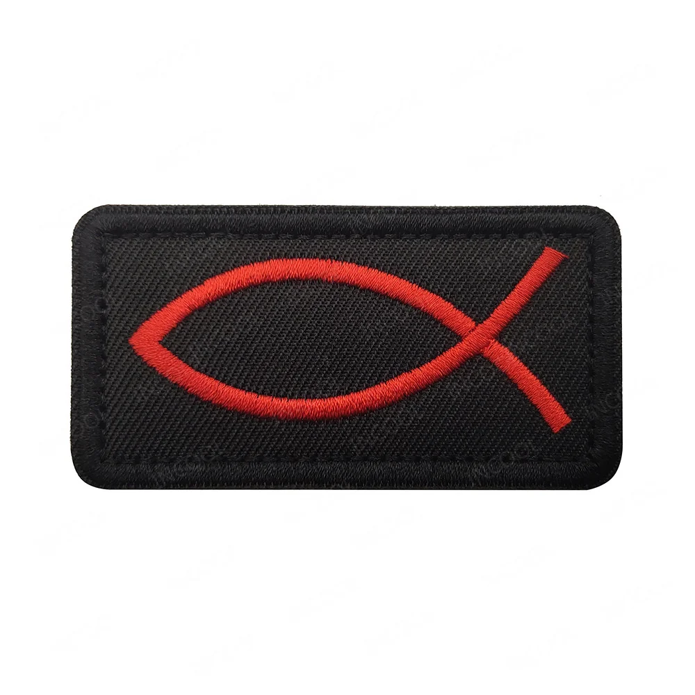 Funny Saying Pet Warning Bite Tactical Embroidery Patches Christian Cross Jesus Motivational Phrases Fastener Appliques Badges
