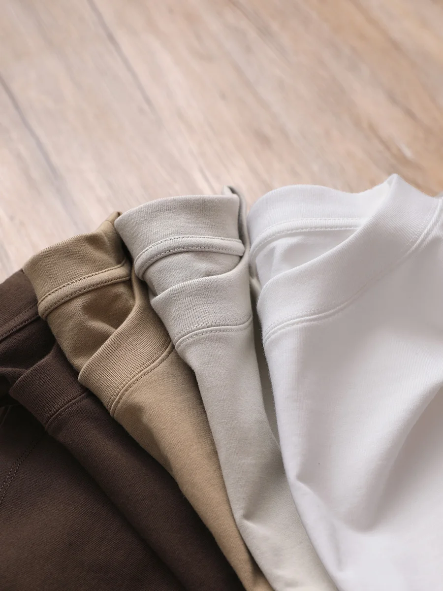 11.29oz 320Grams Heavy Cotton Weight Oversized Loose Men T-shirt Solid Color Drop Shoulder Short Sleeve High Quality image 2