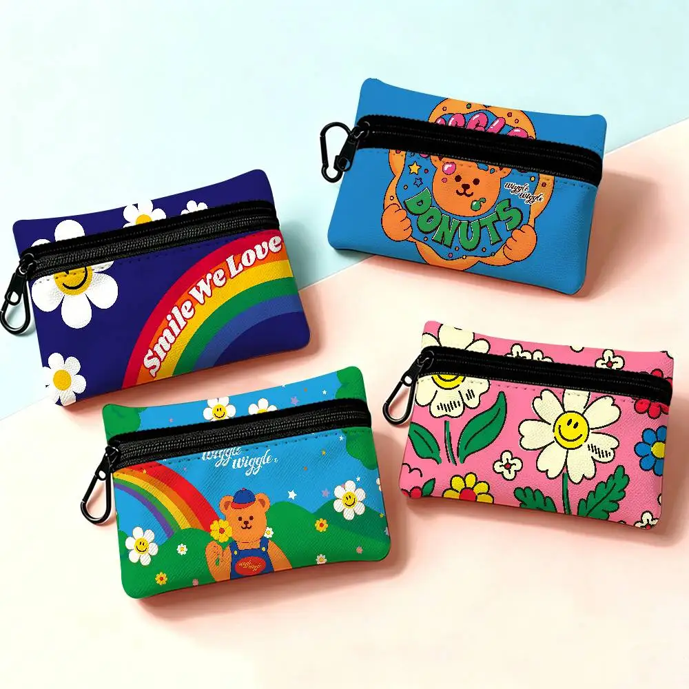 Popular LOGO W-Wiggle Waterproof Oxford Cloth Zipper Wallet Portable Hanging Small Coin Purse For Travel