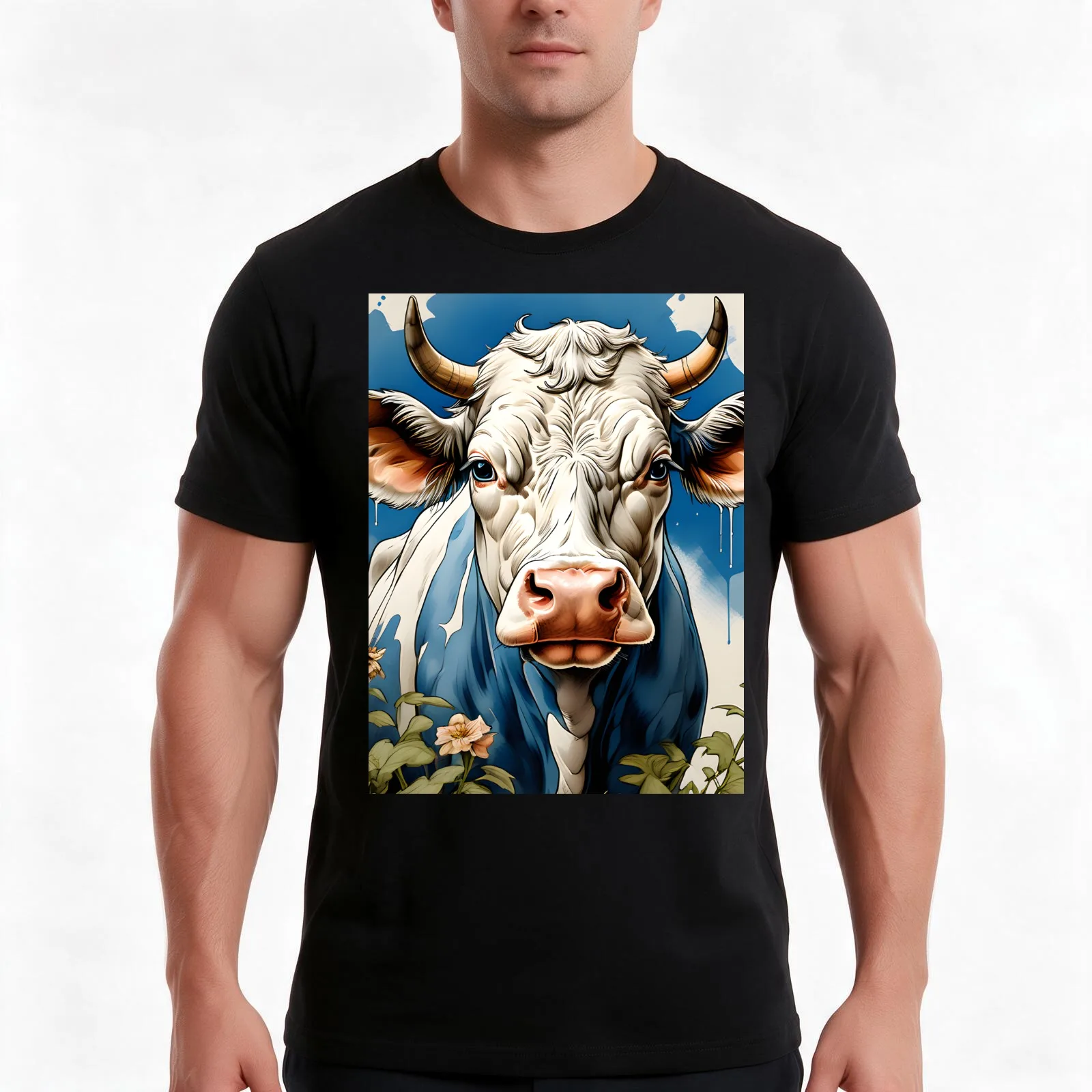 Best Cow See Countryside Beauty T-Shirt Summer Casual Cotton Tee Oversized Streetwear Tops Vintage Graphic Print
