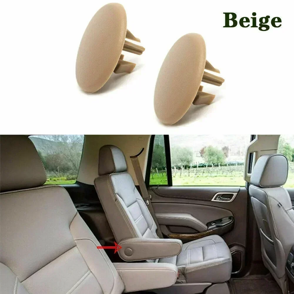 2pcs Car Rear Rest Cover Cap Interior Accessories For Chevrolet Tahoe Suburban GMC Yukon Armrest Seat Cover Cap Beige