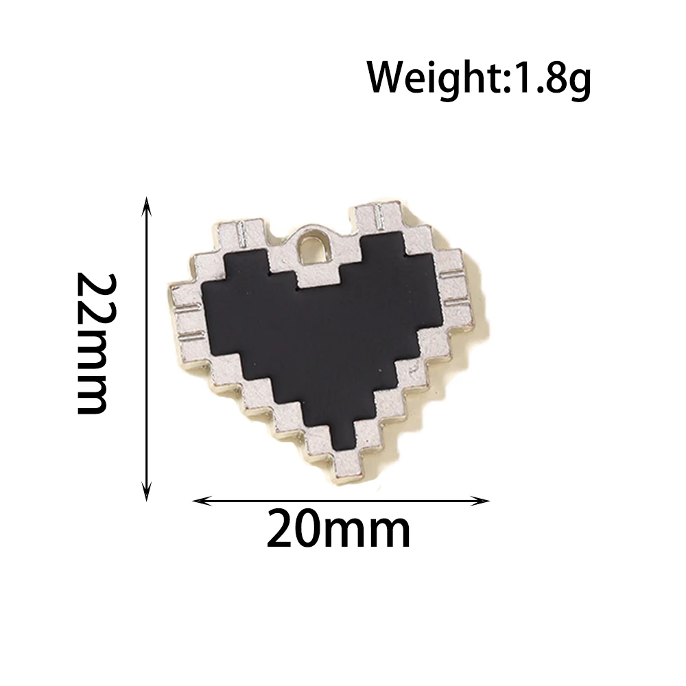 Leslie 20 Stück 20*22mm Bunte Herzanhänger für DIY Schmuckherstellung Zubehör Handgemachte Ohrringe Schlüsselanhänger Halsketten Anhänger – Detail 2