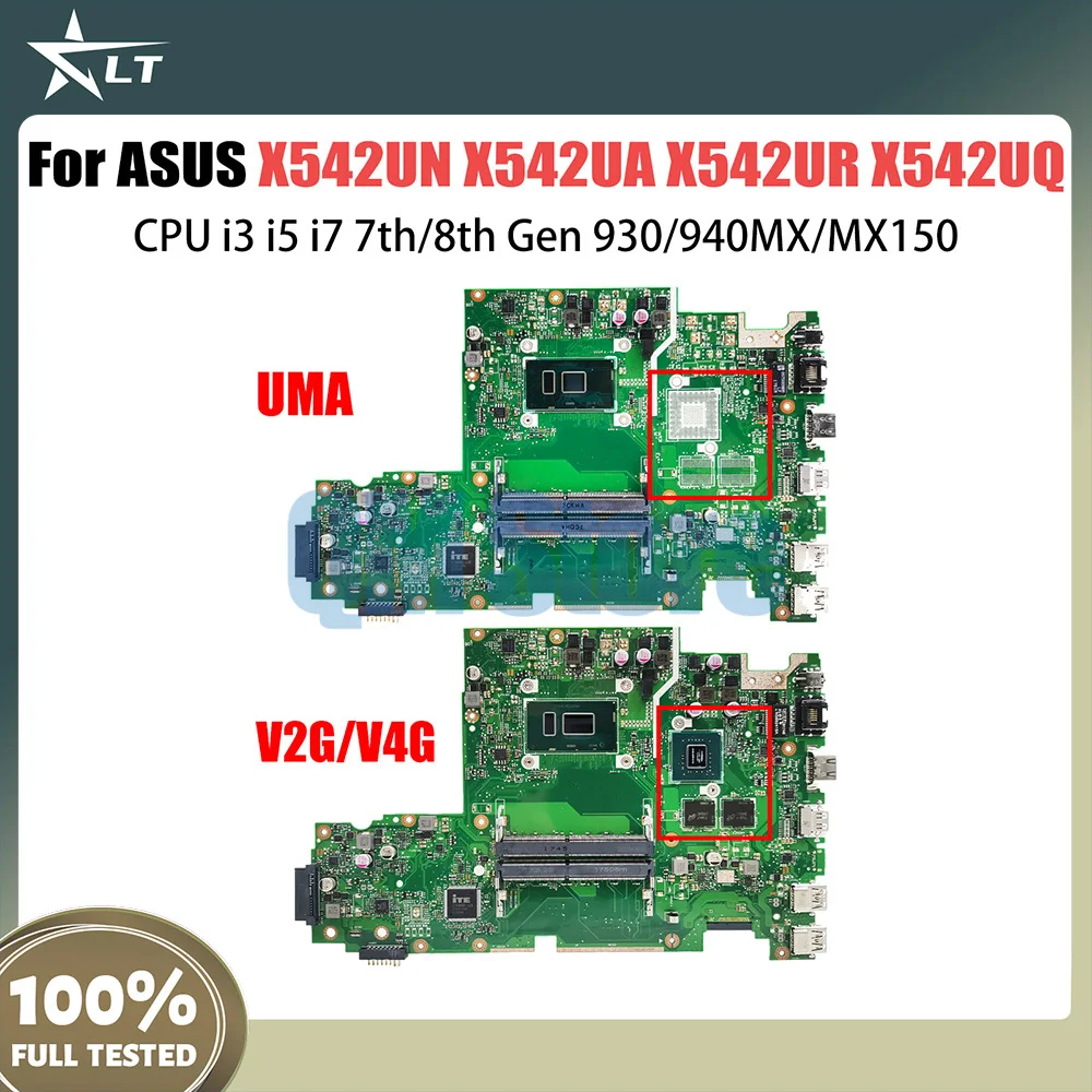 

X542UN Mainboard For ASUS X542UA X542UR X542UQ X542URR X542UF X542URV Laptop Motherboard CPU i3 i5 i7 7 8th Gen 930 940MX MX150