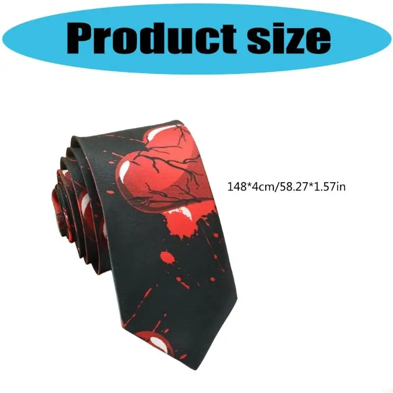 Y5JD MEN MEN'S HALLOWEEN موضوع NECKTIE لمناسبة المهرجان مناسبة ناعمة من البوليستر المقاوم للبوليستر
