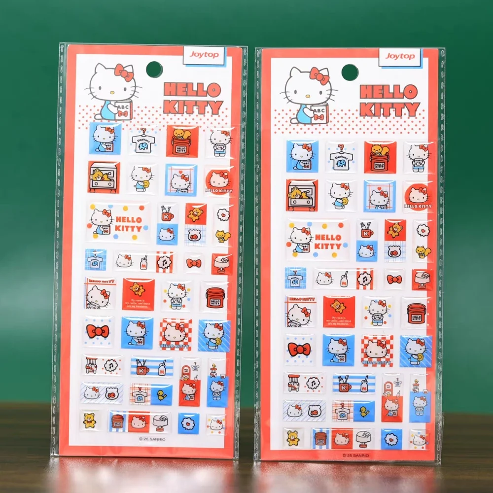 Genuino Sanrio 3D adesivi in gel di resina Cartoon Hello Kitty giocattoli decalcomanie studenti pianificatori tazza d'acqua decorazione del telefono adesivo regali per ragazze