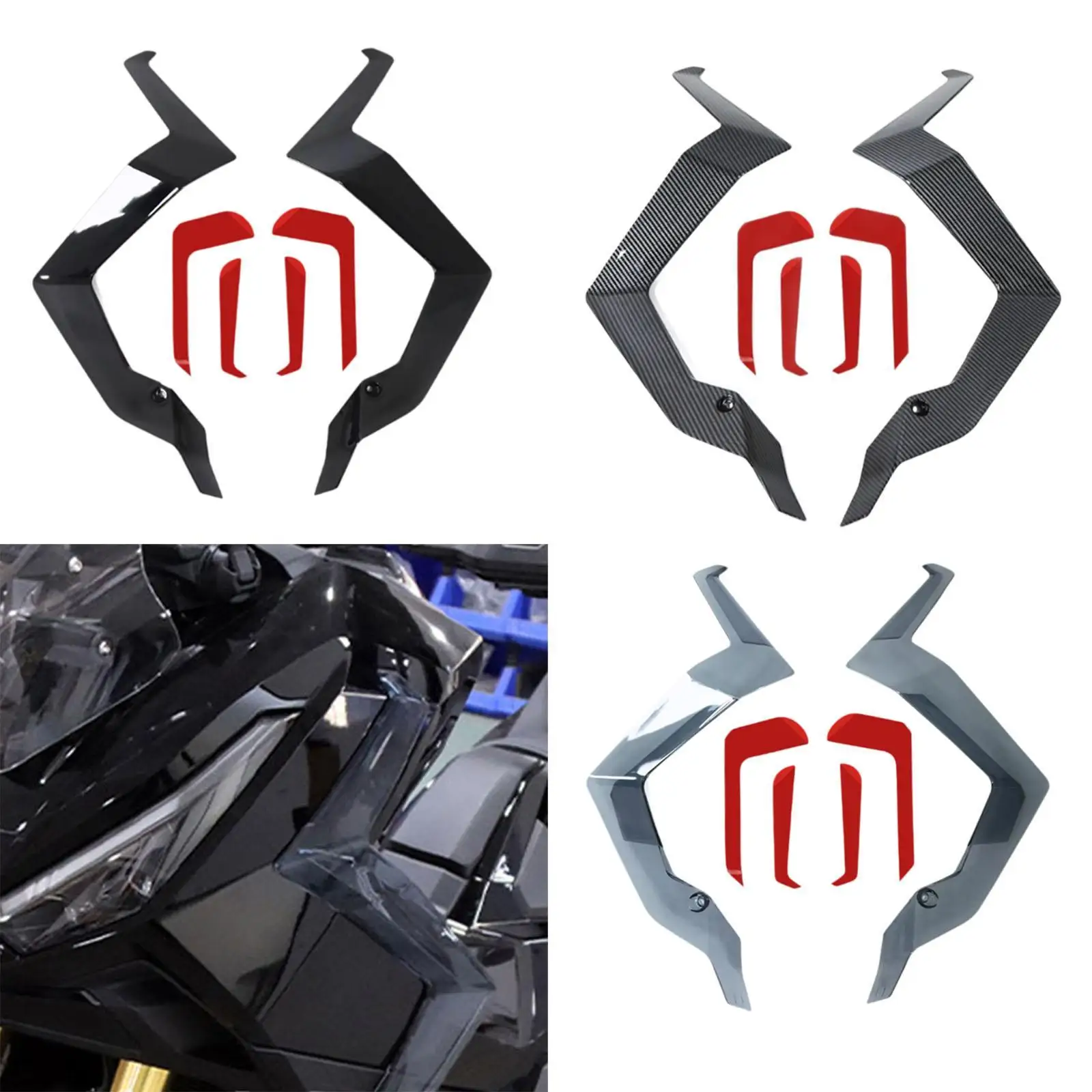 

2Pcs Motorcycle Side Windshield Fairing Air Deflector Scratch-resistant Side Wind Windshield Motorcycle Side Fairing Windshield