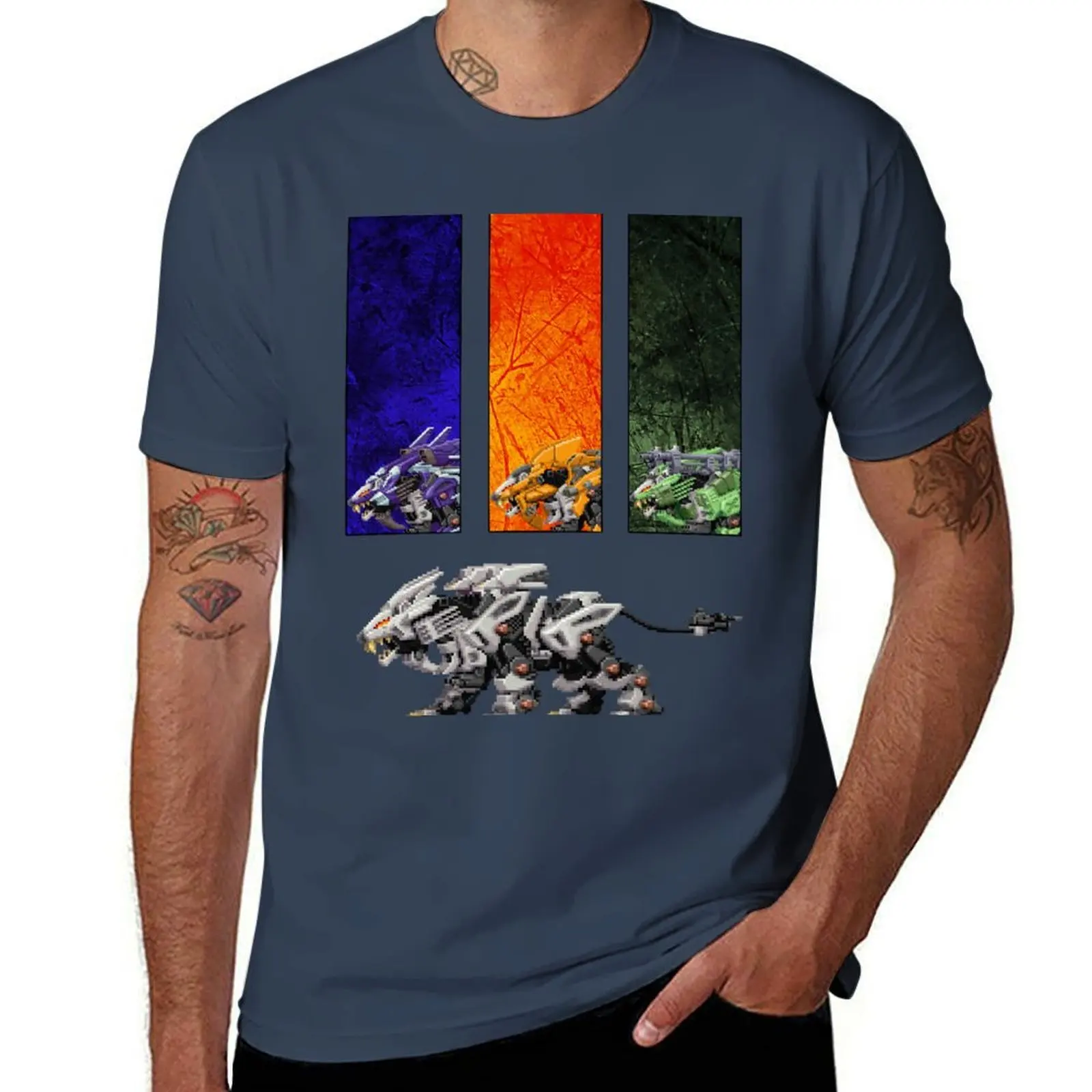 

Liger Zero + CAS T-Shirt cotton t shirt pack anime t shirts oversize T-Shirt