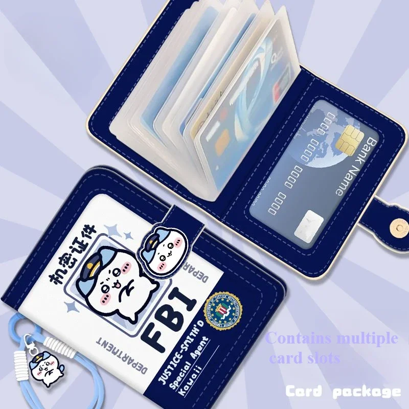 New Chiikawa Hachiware Usagi Creative Cartoon Cute Student Multi-Slot Bank Card ID Anti-Degaussing Portable Storage Card Bag