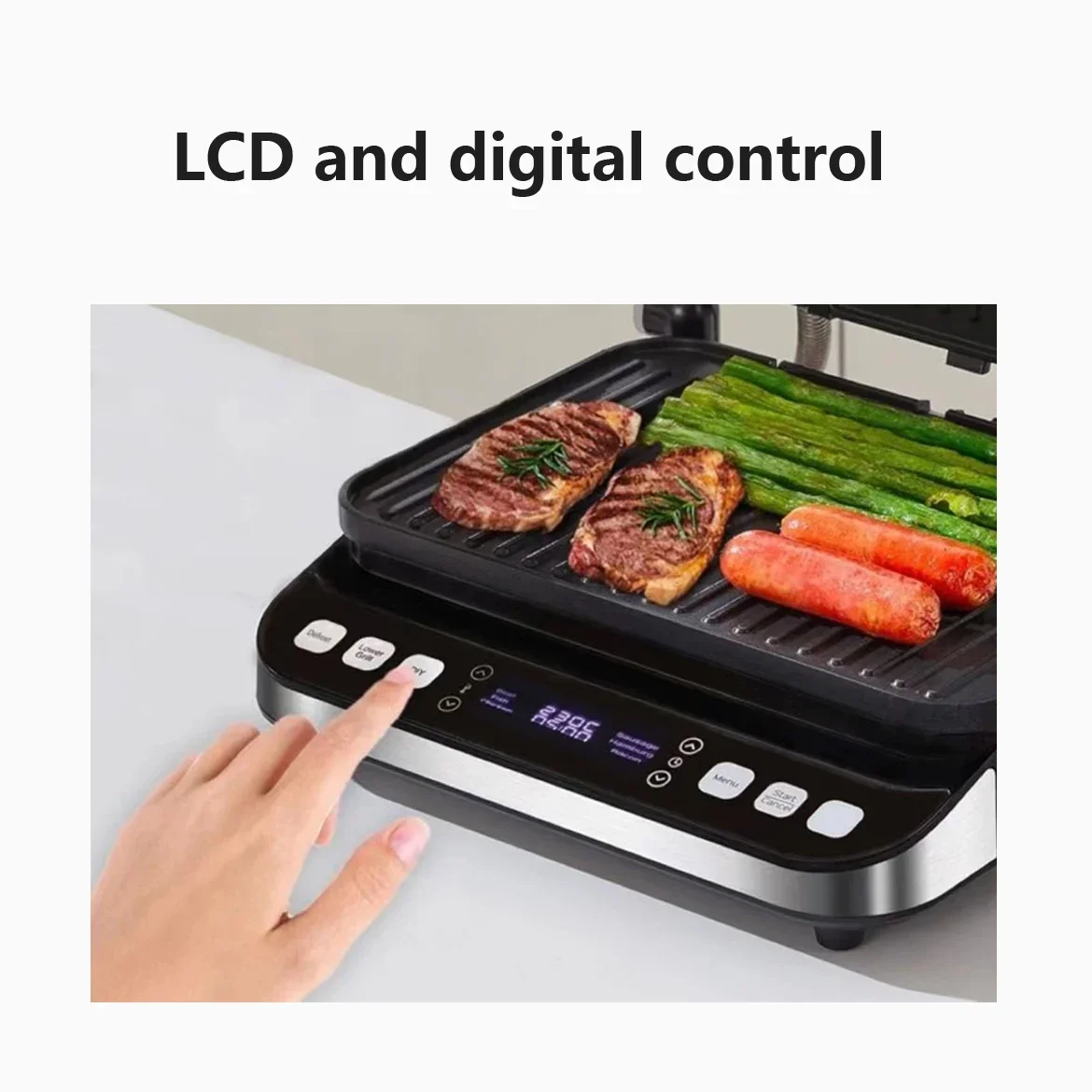 Macchina per Panini intelligente macchina per bistecche automatica griglia per friggere multifunzionale spiedini per Barbecue padella elettrica WaffleMachine