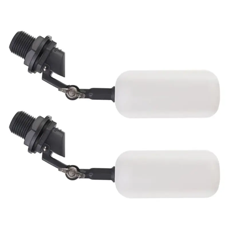 AAAN-For Ponds,Plastic Float Ball Valve, Adjustable , 2 Pcs 1/2 Inch Thread Float Valve, Automatic Water System Filler
