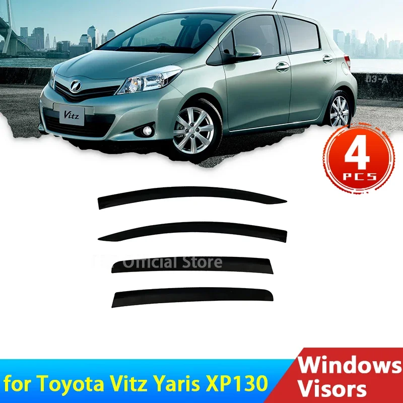 Deflectors for Toyota Vitz Yaris XP130 MK3 2012 2013 2014 2015 2016 2017 2018 2019 Car Side Window Visors Rain Eyebrow Guards