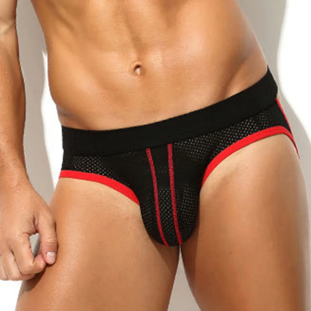 Men Mesh Sexy Thongs Gay Sissy Bulge Pouch Underpants Open Butt Briefs Backless Erotic Underwear Hot Hot Lingerie Men's Panties