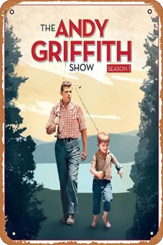 1p,Vintage Movie Tin logo ANDY GRIFFITH SHOW Movie TV poster Vintage Gift Karaoke Men's Cave Bar Cafe Art Deco metal logo